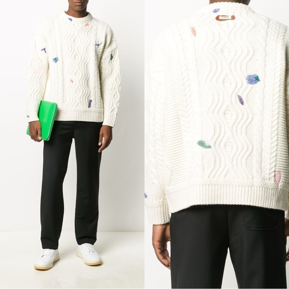 Ader Error Embroidered Cable-Knit Jumper - image 2